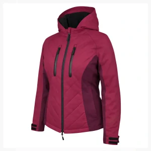 Bella Port Red Quilted Ladies Motorcycle Jacket