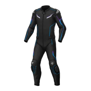Blue and Black Motorcycle Suit CE-Certified Racing Gear