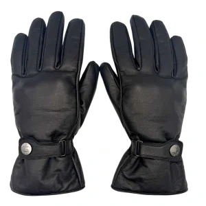 Injector Black Waterproof Leather Motorcycle Gloves