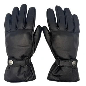Injector Black Waterproof Leather Motorcycle Gloves