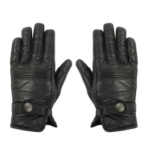 Lancer Ladies Black Waterproof Leather Motorcycle Gloves
