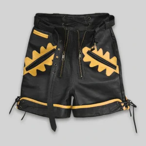 Leather Cargo Shorts-1