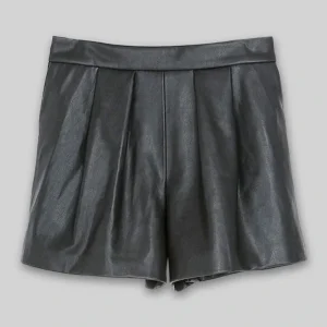Leather Cargo Shorts Grey