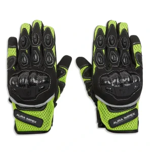 MX-Air Black & Fluorescent Yellow Textile Motorcycle Gloves