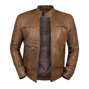 Men Camel Dodge Biker Jacket