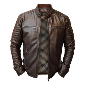 Men Handmade Slim Fit Leather Jacket
