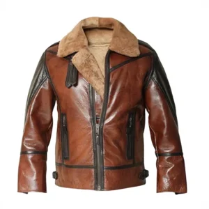 Mens B3 Aviator Brown Shearling Leather Jacket
