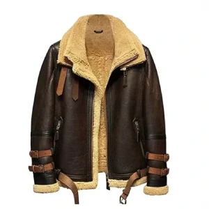 Mens B3 Flight Shearling Aviator Leather Jacket