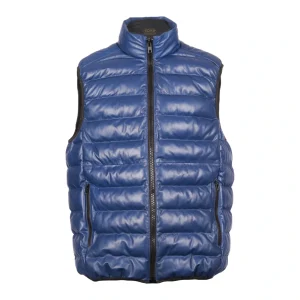 Men's Leather Puffer Vest