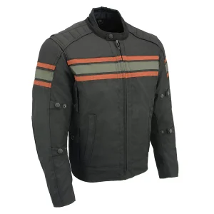 Black Armored Mesh Motorcycle Jacket for Men - All Season Biker Jacket