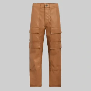 Otis Men’s Brown Leather Cargo Pants