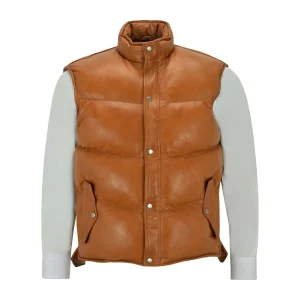 Rene Leather Puffer Vest