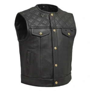 Shell Shock Men's Motorcycle Leather Vest (limited edition)