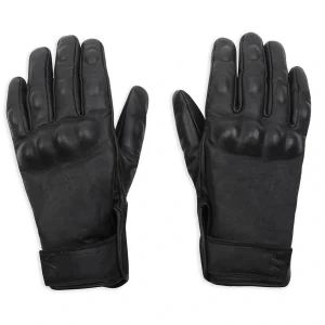 Wyatt Winter Black Waterproof Leather Motorcycle Gloves
