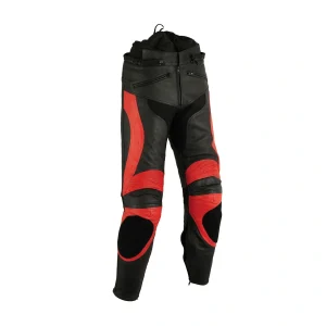Motor Cycle Black Red Leather Pant